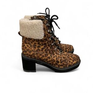 Marc Fisher Leopard Lace Up Boots